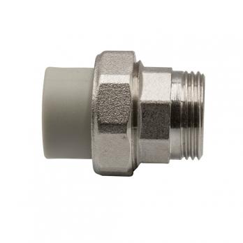 Муфта комб. разъемная, нар 20х3/4'' EVER® plast  СЕРЫЙ (Россия)