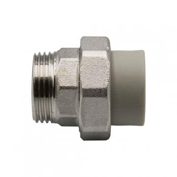 Муфта комб. разъемная, нар 25х1'' EVER® plast   СЕРЫЙ (Россия)