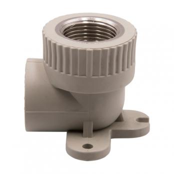 Уголок комб. вн 25х3/4'' с креплением EVER® plast   СЕРЫЙ (Россия)