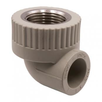 Уголок комб. вн 20х3/4'' EVER® plast  СЕРЫЙ (Россия)