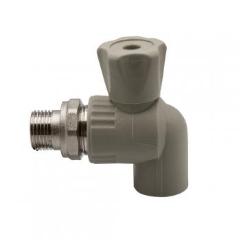 Кран американка шар 20-1/2'' угловой EVER® plast СЕРЫЙ (Россия)