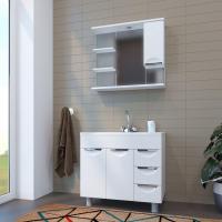 Зеркальный шкаф "ЭТЬЕН-80" правый с подсветкой (ПВХ)