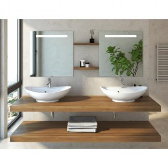 Раковина накладная на столешницу "Гамма-60*39" ш*г овал, с отв. под смеситель  (Kirovit)