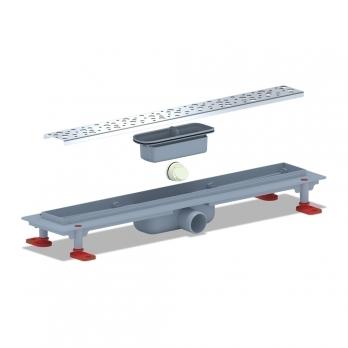 Трап линейный пласт. 550*62 вып.40мм, стальн. нерж решетка глянец "Бриз" АНИ пласт TL1355G