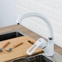 Смеситель для кухни 40к F4166-8 FRAP (выс.пов.излив, п/гайку, БЕЛЫЙ, латунь)