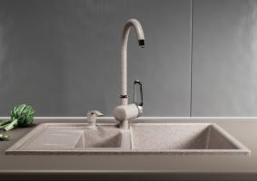 Дозатор для жидкого моющего средства ML-D02 песочный (302) объем 330 мл