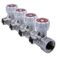 Коллектор 3/4''x1/2'' с регулировочными вентилями для подачи водоснабжения VALTEC  (4 вых)