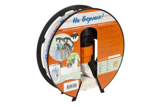 Шланг дренажный 51 ''УДАВ'' 20м на катушке с муфтой 51х1 1/2'' вн ДЖИЛЕКС