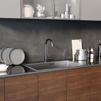 Смеситель для кухни 35k MIXLINE MLSS-0303 трубчатый излив, п/гайку САТИН