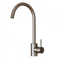 Смеситель для кухни 35k MIXLINE MLSS-0303 трубчатый излив, п/гайку САТИН