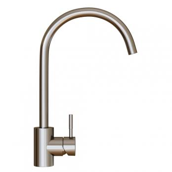 Смеситель для кухни 35k MIXLINE MLSS-0303 трубчатый излив, п/гайку САТИН