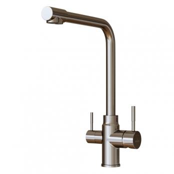 Смеситель для кухни 35k MIXLINE MLSS-0320/MLSS-3220 подкл.к фильтру, п/гайку САТИН