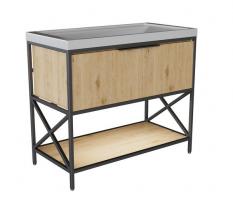 Тумба д/ванной "БРУКЛИН-100" Дуб Бунратти под раковину Фостер 100 (Kirovit) ЛОФТ (ЛДСП)