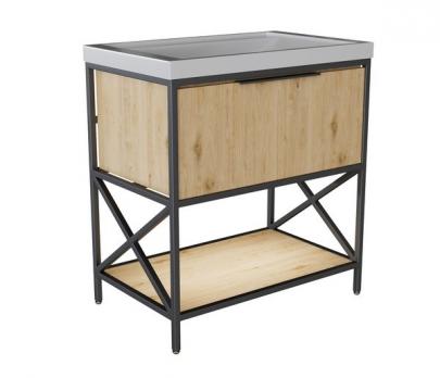 Тумба д/ванной "БРУКЛИН-80"Дуб Бунратти под раков. Фостер 80(Kirovit)/Fest 80(Sanita Luxe)ЛОФТ(ЛДСП)