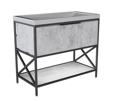 Тумба д/ванной "БРУКЛИН-100" Бетон под раковину Фостер 100 (Kirovit) ЛОФТ (ЛДСП)
