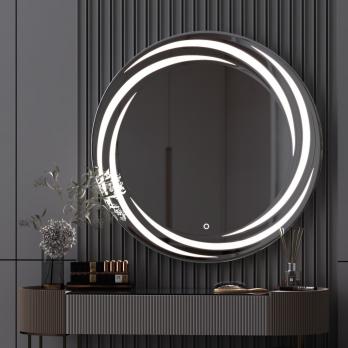 Зеркало MIXLINE "Беатрис" D800 сенсорный выключатель, светодиодная подсветка,с гравировкой