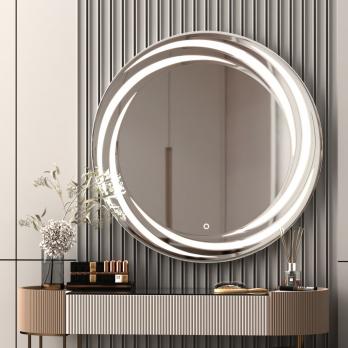 Зеркало MIXLINE "Беатрис" D800 сенсорный выключатель, светодиодная подсветка,с гравировкой