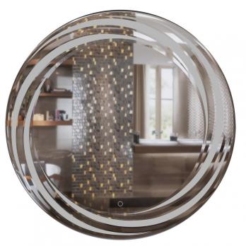 Зеркало MIXLINE "Беатрис" D800 сенсорный выключатель, светодиодная подсветка,с гравировкой