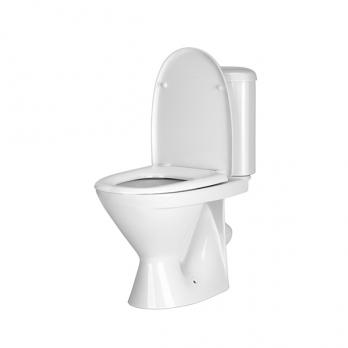 Унитаз-компакт "Арго" белый (косой, нижн, сид полипроп, 1 реж. арм. АниПласт) (Ст.Оскол)
