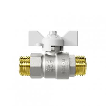 Кран шаровой 1/2'' нар/нар бабочка БЕЛАЯ LD PRIDE