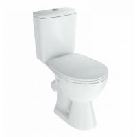 Унитаз-компакт "Уют" белый (косой, нижн, сид полип, 2-кн арм) (Rosa)