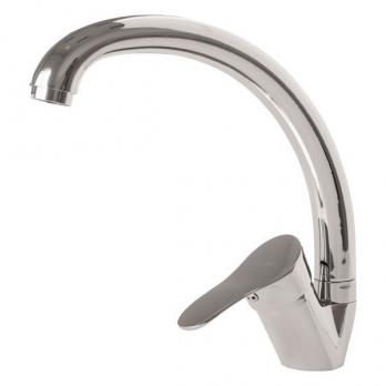 Смеситель для кухни 35к F4114-2 FRAP (выс.пов.излив, п/гайку, хром, силумин)