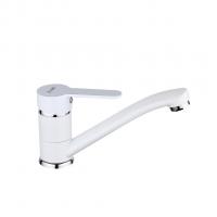 Смеситель для кухни 35к F4541 FRAP (плоск.пов. излив, п/шпильку, белый/хром, латунь)