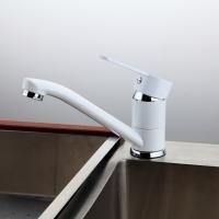 Смеситель для кухни 35к F4541 FRAP (плоск.пов. излив, п/шпильку, белый/хром, латунь)