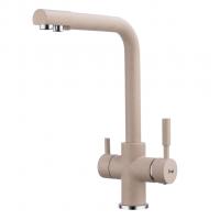 Смеситель для кухни 35к F4352-23 FRAP (выс.пов.излив, п/гайку, С ВЫХ. Д/ПИТ.ФИЛЬТРА, БЕЖЕВЫЙ, латунь