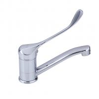 Смеситель для кухни 40к F4554-2 FRAP МЕДИЦИНСКИЙ (плоск.пов. излив, п/гайку, хром, латунь)