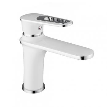 Смеситель для раковины 35к F1049 FRAP (литой, п/гайку, белый/хром, латунь)