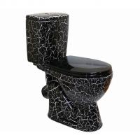 Унитаз-компакт "Лира" черный кракелюр  (косой, нижн, сид. полип., арм) (Rosa)