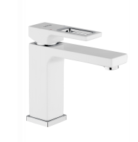 Смеситель для раковины 35к G1017 GAPPO литой, п/гайку, БЕЛЫЙ-хром