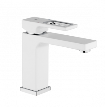 Смеситель для раковины 35к G1017 GAPPO литой, п/гайку, БЕЛЫЙ-хром