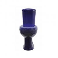 Унитаз-компакт "Дора" синий (гориз, нижн, сид, арм) (Ст.Оскол)