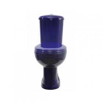 Унитаз-компакт "Дора" синий (гориз, нижн, сид, арм) (Ст.Оскол)