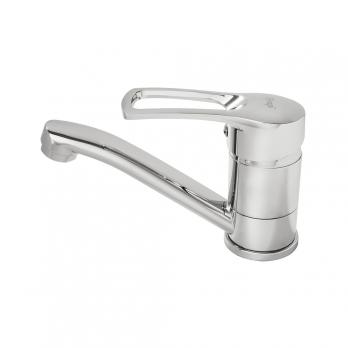 Смеситель для кухни 40к F45701-B FRAP (кор. плоск. пов. излив, хром, п/гайку, силумин)