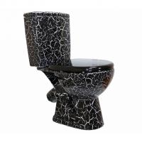 Унитаз-компакт "Уют" черный кракелюр (косой, нижн, сид полип, 2-кн арм) (Rosa)