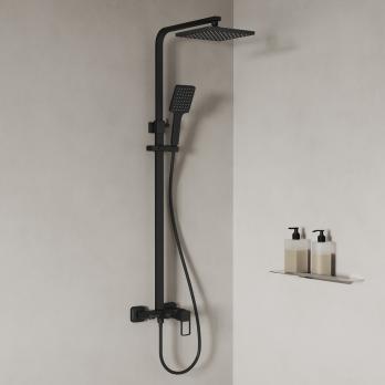 Душевая система 35к IDDIS BILBL1Fi06 "Bild" лейка "Тропический душ" Черный