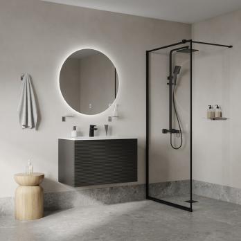 Душевая система 35к IDDIS BILBL1Fi06 "Bild" лейка "Тропический душ" Черный