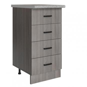 Стол разделочный 40 шимо/ясень светлый (4 ящика), столешница гранит пёстрый