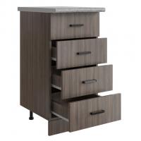 Стол разделочный 40 шимо/ясень темный (4 ящика), столешница гранит пёстрый