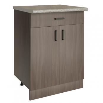 Стол разделочный 60 шимо/ясень темный (1 ящик), столешница гранит пёстрый