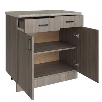 Стол разделочный 80 шимо/ясень светлый  (2 ящика), столешница гранит пёстрый