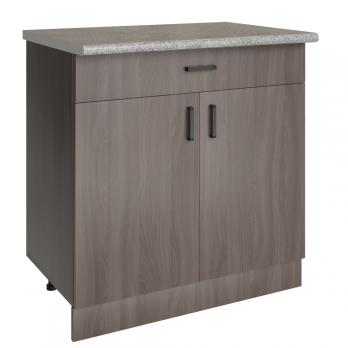 Стол разделочный 80 шимо/ясень темный   (1 ящик), столешница гранит пёстрый