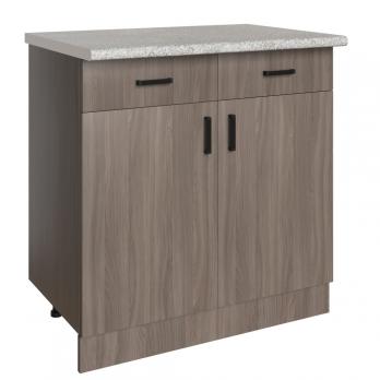 Стол разделочный 80 шимо/ясень темный   (2 ящика), столешница гранит пёстрый