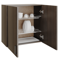 шкаф навесной кухонный с сушкой 60 шимо/ясень темный (2 места)