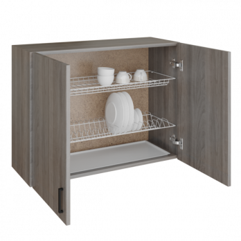 шкаф навесной кухонный с сушкой 80 шимо/ясень светлый (2 места)