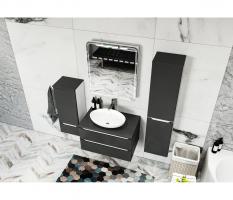 Зеркальный шкаф MIXLINE "ВИКТОРИЯ" 700*800 (ШВ) 2 ств,ЛЕВЫЙ, сенсорный выкл, светодиодная подсветка