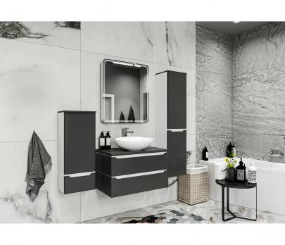 Зеркальный шкаф MIXLINE "ВИКТОРИЯ" 700*800 (ШВ) 2 ств,ЛЕВЫЙ, сенсорный выкл, светодиодная подсветка